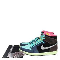 Pre Owned Air Jordan Multicolor Nubuck Leather Air Jordan 1 Retro Bio Hack High Top Sneakers Size 47.5