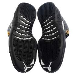 Pre Owned  Air Jordan Black Leather The Master Jordan 12 Retro Sneakers Size 42.5