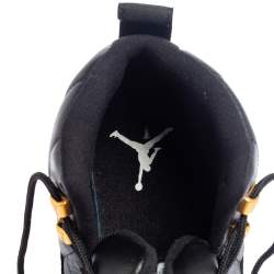 Pre Owned  Air Jordan Black Leather The Master Jordan 12 Retro Sneakers Size 42.5