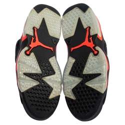 Pre Owned Air Jordan Black/Infrared Nubuck Leather Jordan 6 Retro Sneakers Size 42