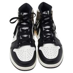 Air Jordan x Nike Tricolor Leather Air Jordan 1 Retro High OG Dark Mocha High Top Sneakers Size 44.5