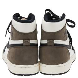 Air Jordan x Nike Tricolor Leather Air Jordan 1 Retro High OG Dark Mocha High Top Sneakers Size 44.5