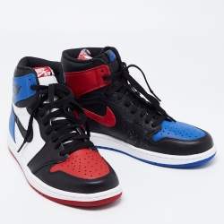 Air Jordan 1 Multicolor Leather Retro High-Top Sneakers Size 43
