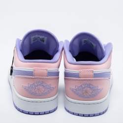 Pre Owned Air Jordans Multicolor Leather Jordan 1 Low Sneakers Size 44