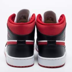 Air Jordan Black/Red Leather Air Jordan 1 Mid Sneakers Size 46 
