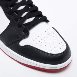 Air Jordan Black/Red Leather Air Jordan 1 Mid Sneakers Size 46 
