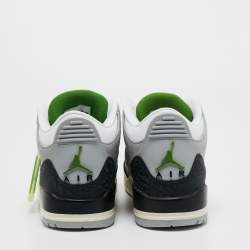 Air Jordan Grey/White Nubuck and Leather Jordan 3 Retro Cool (2021) Sneakers Size 42