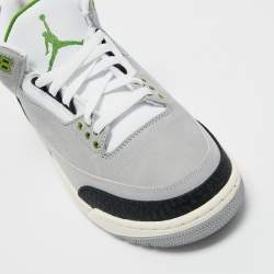 Air Jordan Grey/White Nubuck and Leather Jordan 3 Retro Cool (2021) Sneakers Size 42