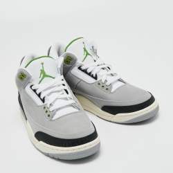 Air Jordan Grey/White Nubuck and Leather Jordan 3 Retro Cool (2021) Sneakers Size 42