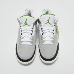 Air Jordan Grey/White Nubuck and Leather Jordan 3 Retro Cool (2021) Sneakers Size 42