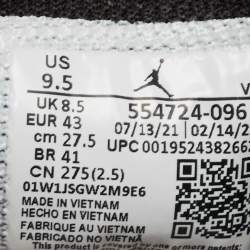 Pre Owned Air Jordan 1 Black/Grey Leather Mid Shadow Sneakers Size 43