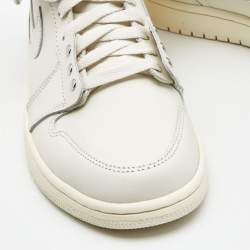 Pre Owned Air Jordan's Cream Leather Jordan 1 Hi Strap SP-C High Top Sneakers Size 40.5