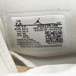Pre Owned Air Jordan's Cream Leather Jordan 1 Hi Strap SP-C High Top Sneakers Size 40.5
