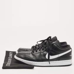 Air Jordans Black Leather Air Jordan 1 Low Top Sneakers Size 43