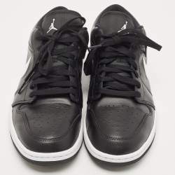 Air Jordans Black Leather Air Jordan 1 Low Top Sneakers Size 43