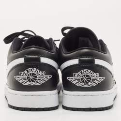 Air Jordans Black Leather Air Jordan 1 Low Top Sneakers Size 43