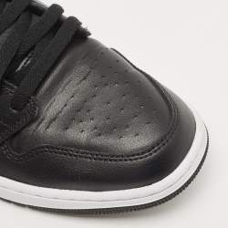 Air Jordans Black Leather Air Jordan 1 Low Top Sneakers Size 43