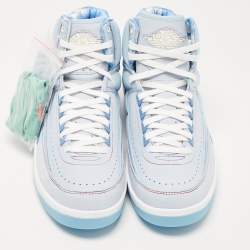 Air jordan Blue/White Nylon and PVC Jordan Retro J Balvin  High Top Sneakers Size 44.5
