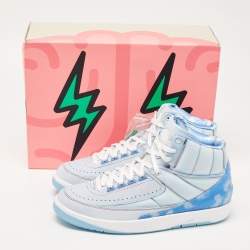 Air jordan Blue/White Nylon and PVC Jordan Retro J Balvin  High Top Sneakers Size 44.5
