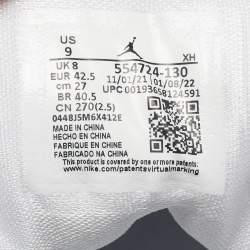 Pre Owned Air Jordans White Leather Air Jordan 1 Mid High Top Sneakers Size 42.5 