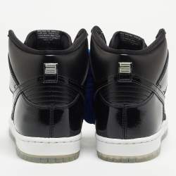 Pre Owned Nike Black Mesh and Patent Leather Dunk High Pro Sneakers Size 44