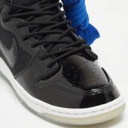 Pre Owned Nike Black Mesh and Patent Leather Dunk High Pro Sneakers Size 44