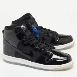 Pre Owned Nike Black Mesh and Patent Leather Dunk High Pro Sneakers Size 44