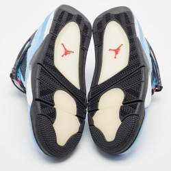 Pre Owned Air Jordans Blue/Black Nubuck Jordan 4 Retro Cactus Jack Sneakers Size 47