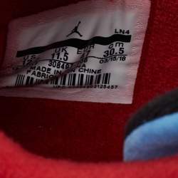 Pre Owned Air Jordans Blue/Black Nubuck Jordan 4 Retro Cactus Jack Sneakers Size 47