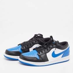 Pre Owned Air Jordans Tricolor Leather Jordan 1 Low Royal Toe Sneakers Size 45