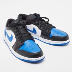 Pre Owned Air Jordans Tricolor Leather Jordan 1 Low Royal Toe Sneakers Size 45