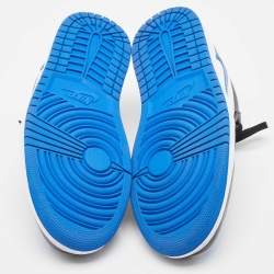 Pre Owned Air Jordans Tricolor Leather Jordan 1 Low Royal Toe Sneakers Size 45