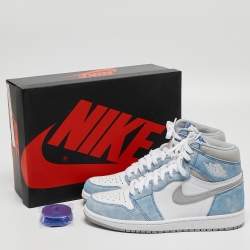 Air Jordan Multicolor Leather Jordan 1 Retro High Hyper Royal Smoke Grey Sneakers Size 41