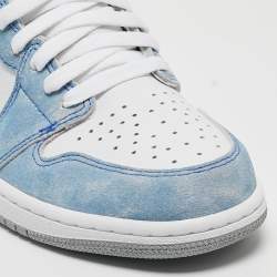 Air Jordan Multicolor Leather Jordan 1 Retro High Hyper Royal Smoke Grey Sneakers Size 41