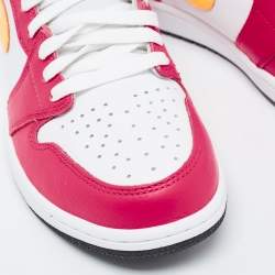 Air Jordan Multicolor Leather Jordan 1 Retro High Light Fusion Red Sneakers Size 44