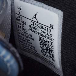 Pre Owned Air Jordans White/Blue leather Jordan-6-Retro Sneakers Size 42.5