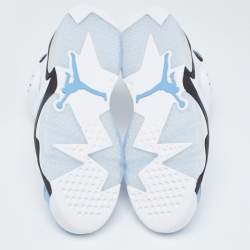 Pre Owned Air Jordans White/Blue leather Jordan-6-Retro Sneakers Size 42.5