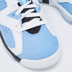 Pre Owned Air Jordans White/Blue leather Jordan-6-Retro Sneakers Size 42.5