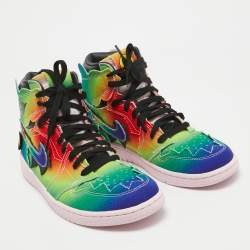 Air Jordans Multicolor Canvas Jordan 1 Retro High J Balvin Sneakers Size 42