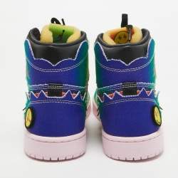 Air Jordans Multicolor Canvas Jordan 1 Retro High J Balvin Sneakers Size 42