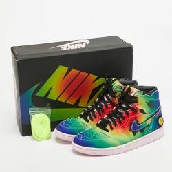 Air Jordans Multicolor Canvas Jordan 1 Retro High J Balvin Sneakers Size 42