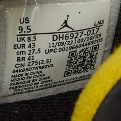 Air Jordans Black Nubuck Leather Jordan 4 Retro Thunder Sneakers Size 43