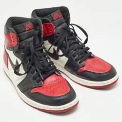 Pre Owned Air Jordans Multicolor Leather Air Jordan 1 High Top Sneakers Size 45