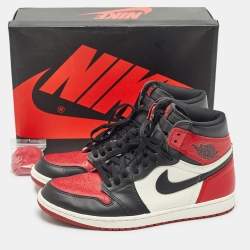 Pre Owned Air Jordans Multicolor Leather Air Jordan 1 High Top Sneakers Size 45