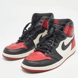 Pre Owned Air Jordans Multicolor Leather Air Jordan 1 High Top Sneakers Size 45