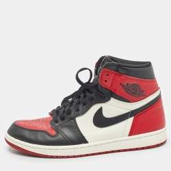 Pre Owned Air Jordans Multicolor Leather Air Jordan 1 High Top Sneakers Size 45