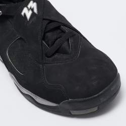 Pre Owned Air Jordan Black Nubuck Leather Jordan 8 Retro Chrome Sneakers Size 45