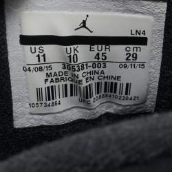 Pre Owned Air Jordan Black Nubuck Leather Jordan 8 Retro Chrome Sneakers Size 45