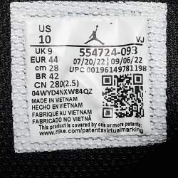 Pre Owned Air Jordans Black Leather Air Jordan 1 High Top Sneakers Size 44