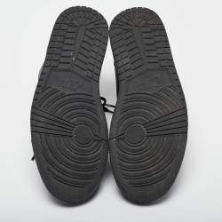 Pre Owned Air Jordans Black Leather Air Jordan 1 High Top Sneakers Size 44